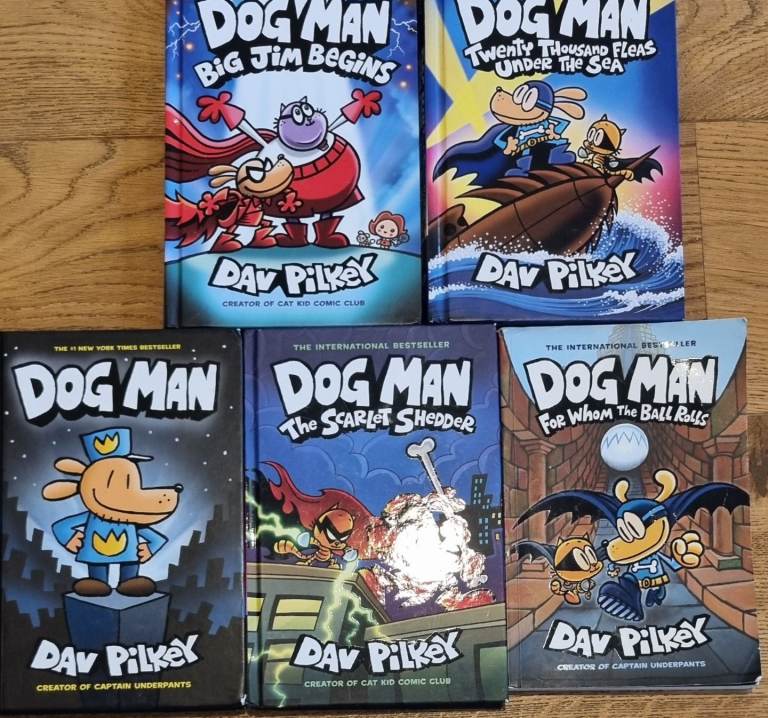 Dog Man Books Bundle by Dav Pilkey – 4 Hardbacks 1 paperback – Great Condition