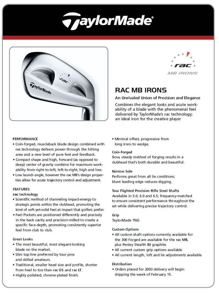 TaylorMade RAC MB IRONS Golf Club Set (3-P)