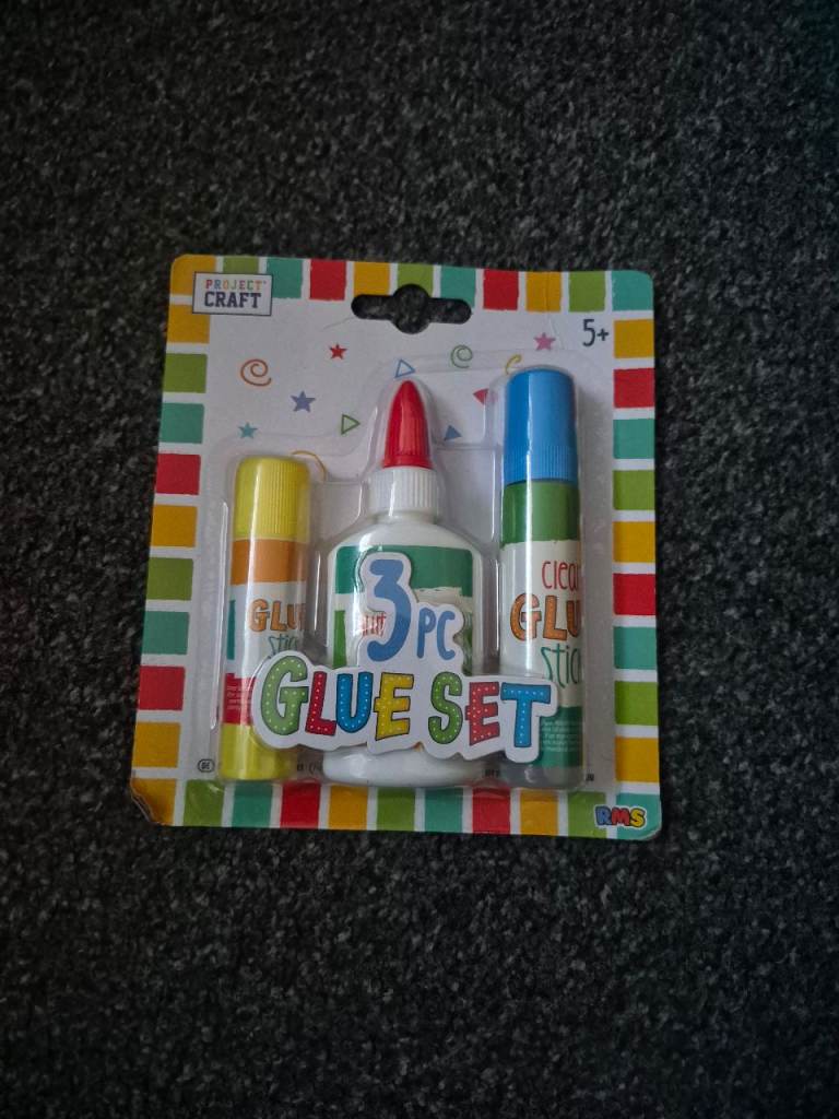 New 3pc Glue Set for Kids' Arts & Crafts