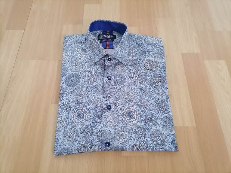 Designer OSCAR BANKS Luxury Pure Cotton Shirt. N. Mint Cond. Size : M ( 39 - 40)