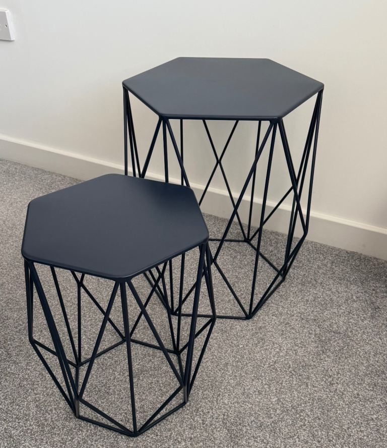 NEXT set of two navy coffee tables