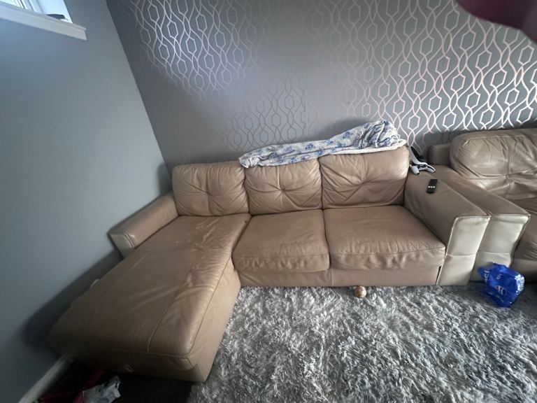 2+3 seater L shape sofa  with sofa bed and with foot stool 