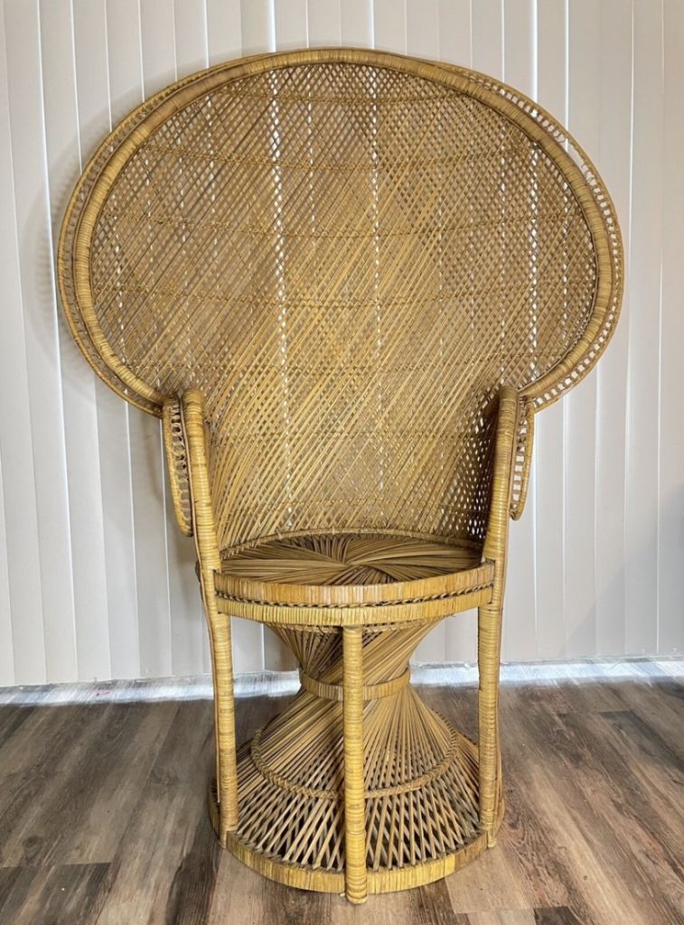 Peacock Throne Rattan Chair Hire – Vintage Event Chair