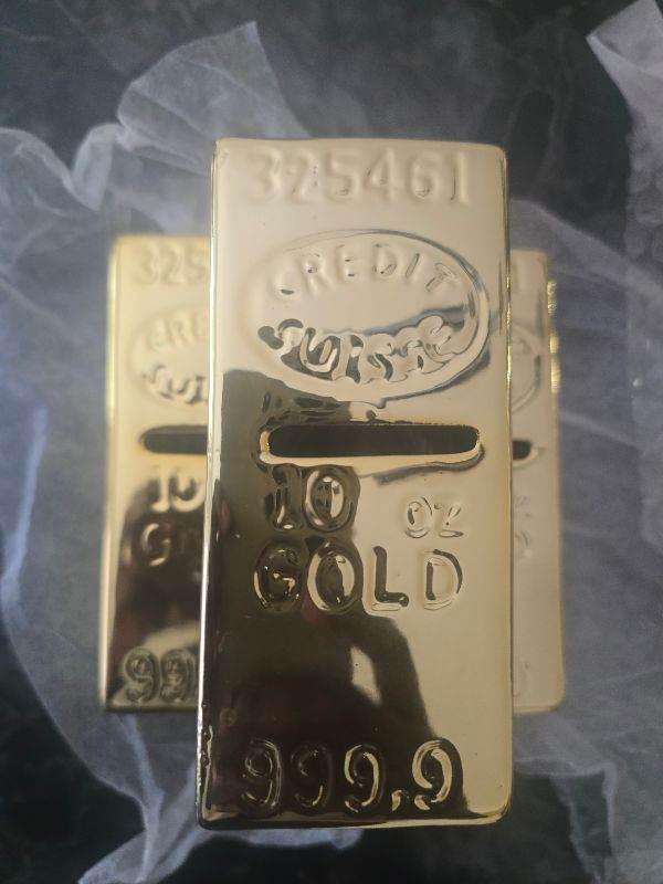 Credit Suisse 10 oz Gold Bar Replica for kid as piggy bank – New