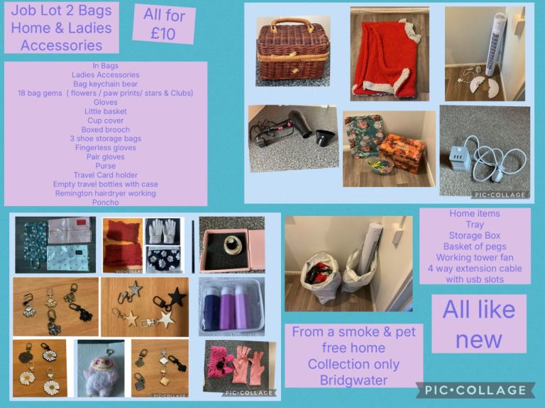 Job Lot 2 Bags Carboot Items ( Ladies Accessories & Home Items)