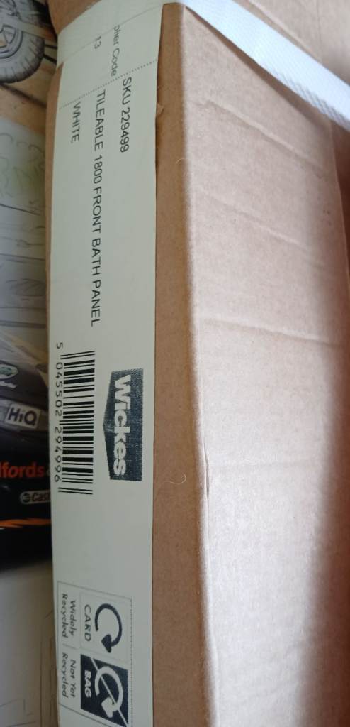 Wickes Tileable Bath Panel – New, Grey