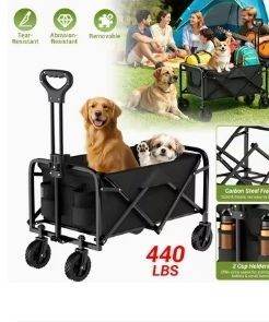 Heavy Duty Foldable Pet Wagon Cart for Dogs and Other Pets