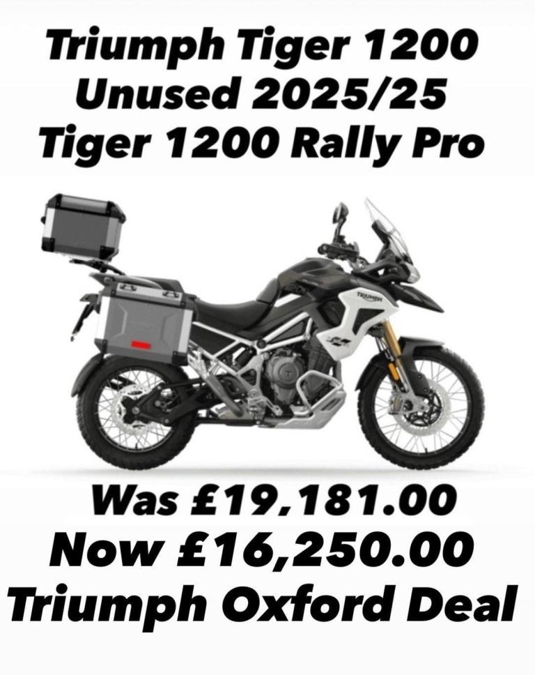 2025/25 Unused Triumph Tiger 1200 Rally Pro Motorcycle 