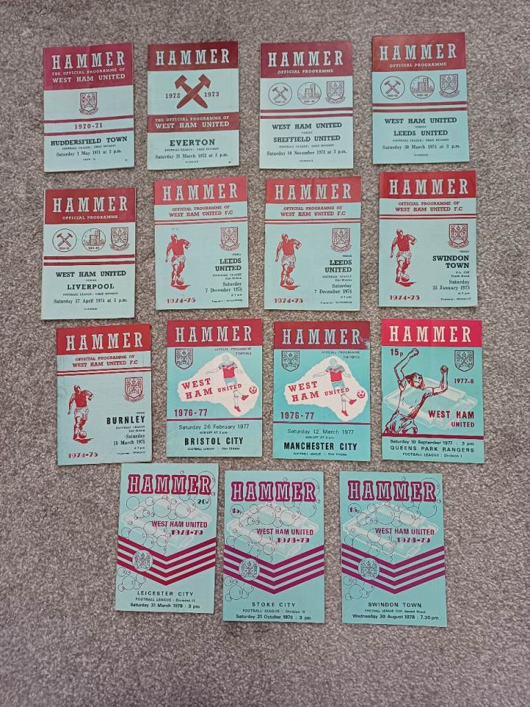 Vintage West Ham United Football Programmes – Large Lot
