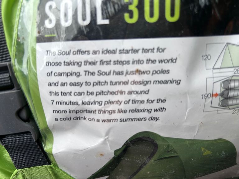 Vango Soul 300 Tent – 3 Person, Easy Pitch