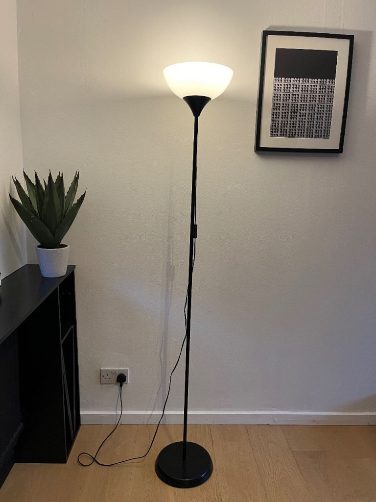 Lamp with white lampshade