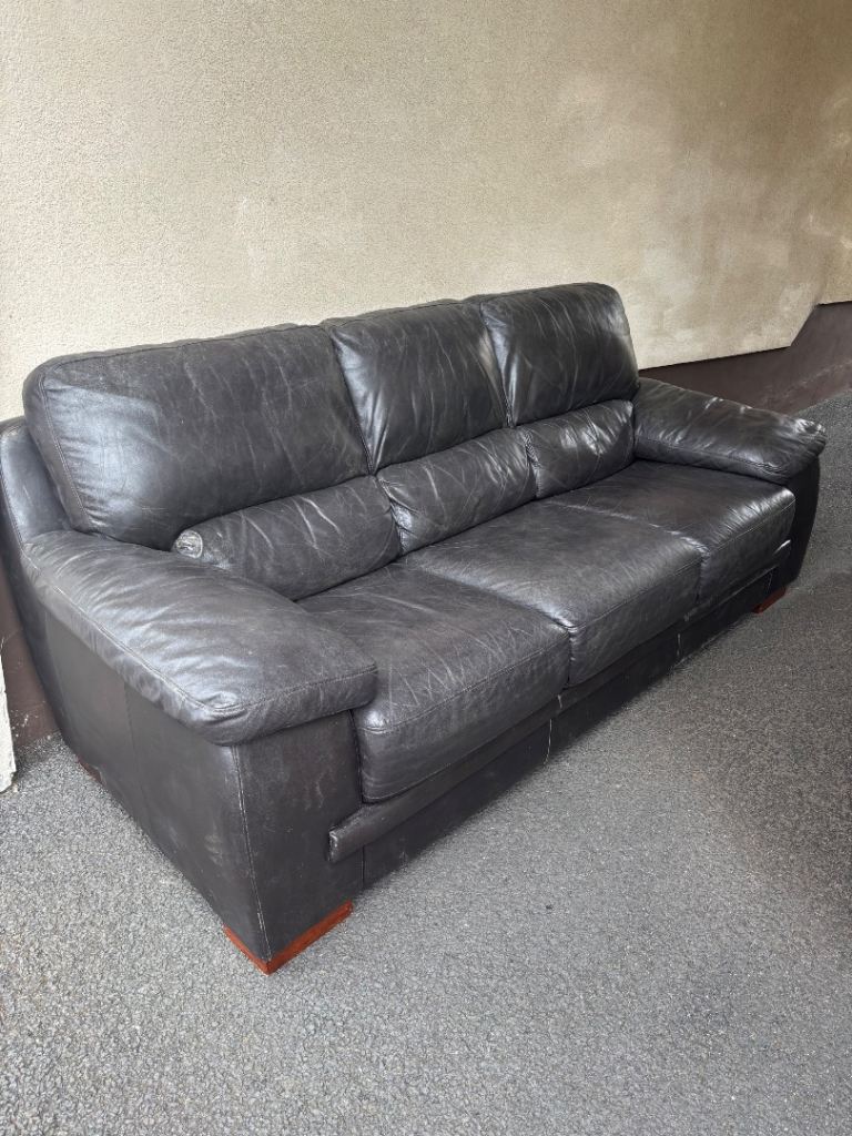 Three-Seater Leather Sofa Free