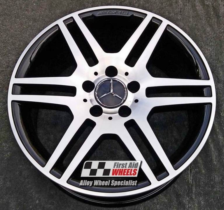 R139DCB Swap MERCEDES C CLASS 4X 17'' GENUINE AMG GLOSS BLACK DIAMOND CUT ALLOY WHEELS