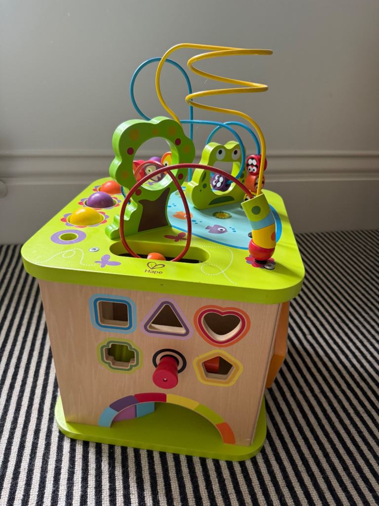 Hape wooden baby toddler activity cube