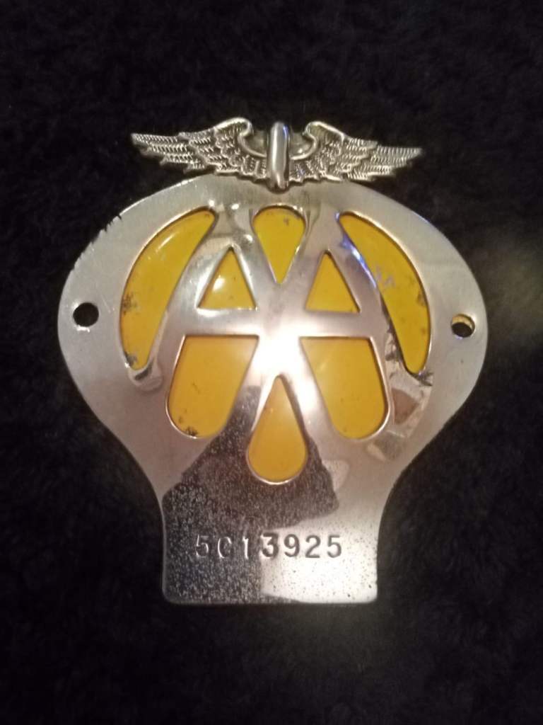 Vintage AA Grille Badge Automobile Association Motor Car
