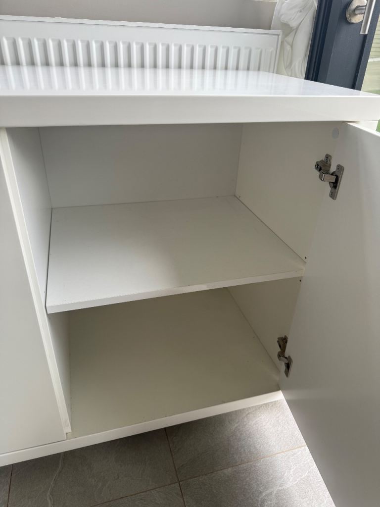 Large white high gloss solid sideboard 