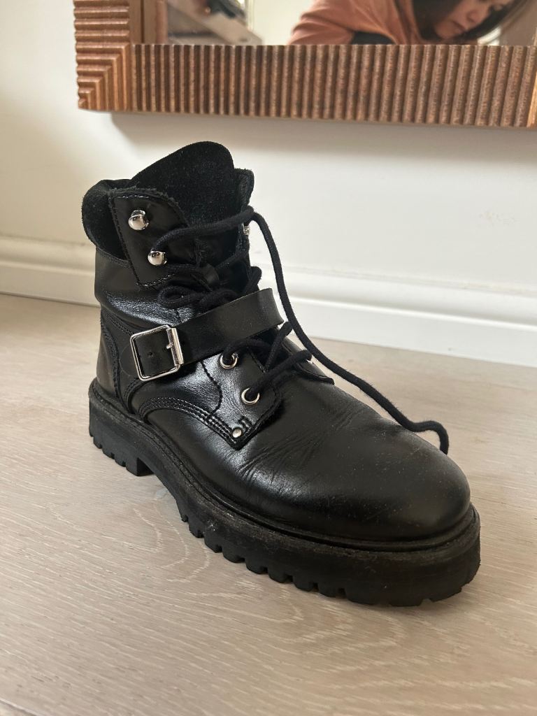 All Saints Paulina Combat Boots Size 36EU