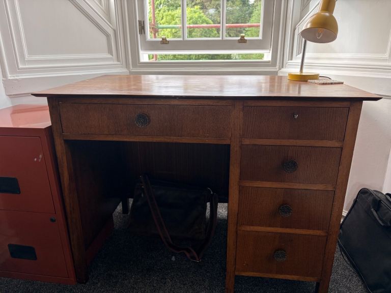 Antique desk with lock 