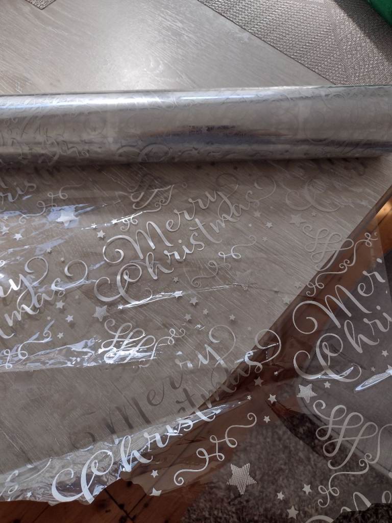 Merry Christmas print design clear cellophane roll