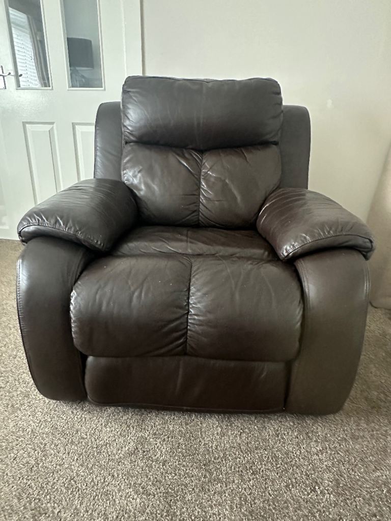 Brown leather arm chair