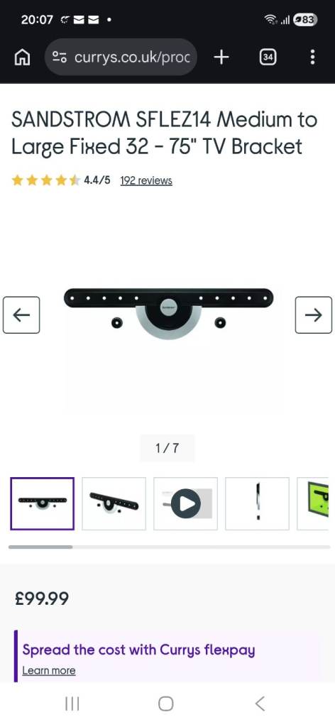 SANDSTROM wall mount tv bracket 32 - 75 inch