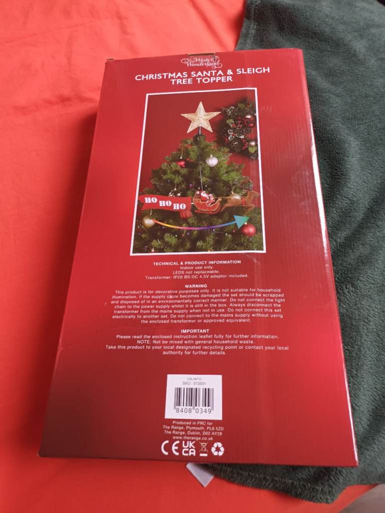 Santa and Sleigh tree topper