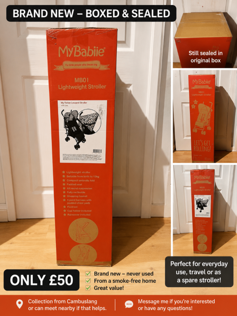 Brand New My Babiie MB01 Lightweight Stroller – Leopard Print – Boxed & Sealed