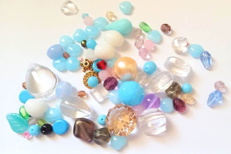 Glass Bead Mix,  Czech Glass Crystal Jewellery Beads, Pearls Earrings Bracelets Art Craft Gems