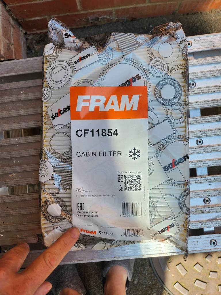 Fram pollen/cabin filter CF11854 for nissan pulsar/qashqai/renault/mercedes