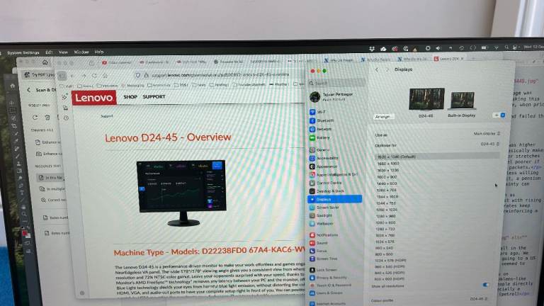 Lenova  Monitor 23.8-inch - D24-45