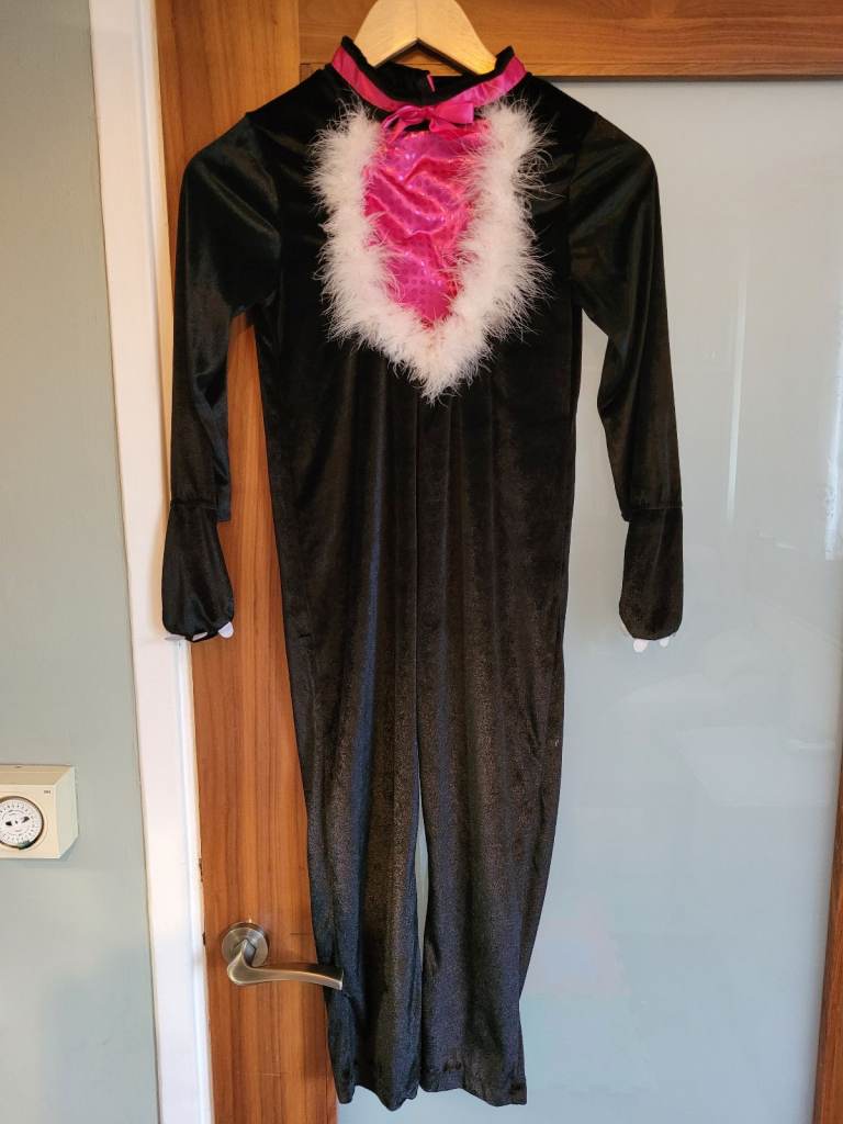 Girl's f&f fancy dress black and pink cat costume onesie . Good condition. Sz age 7-8