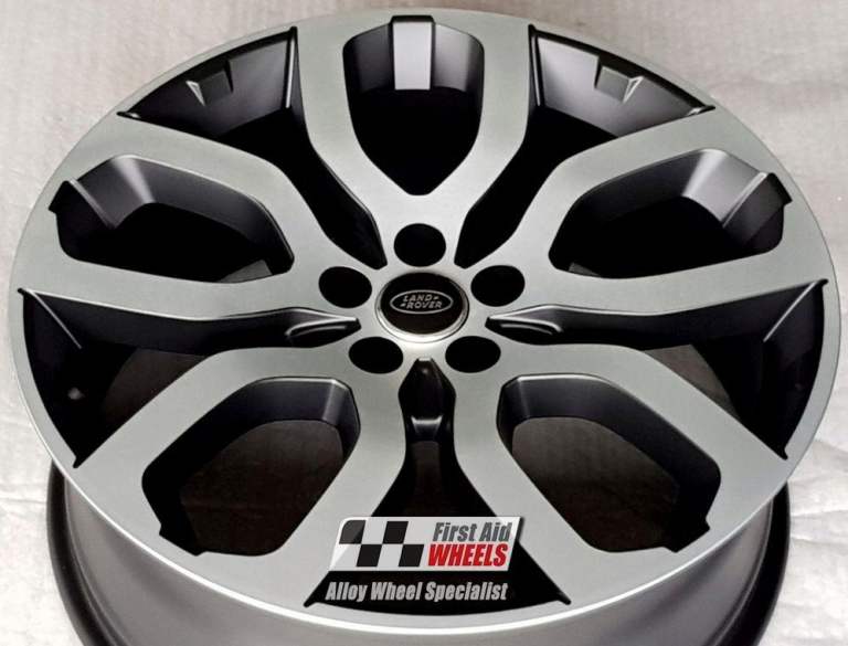 R150DBS Swap RANGE ROVER EVOQUE 4x 20'' GENUINE STYLE 504 SATIN BLACK DIAMOND CUT ALLOY WHEELS