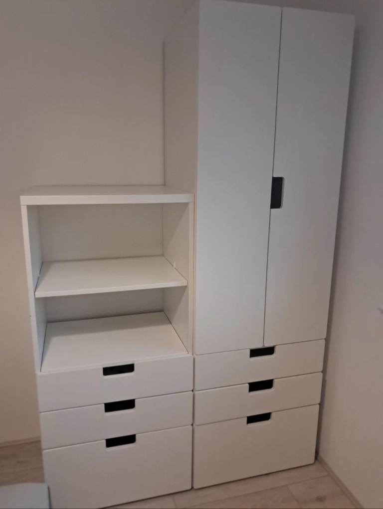 White IKEA Children's Bedroom Wardrobe and Bookcase Set - Very Good Condition