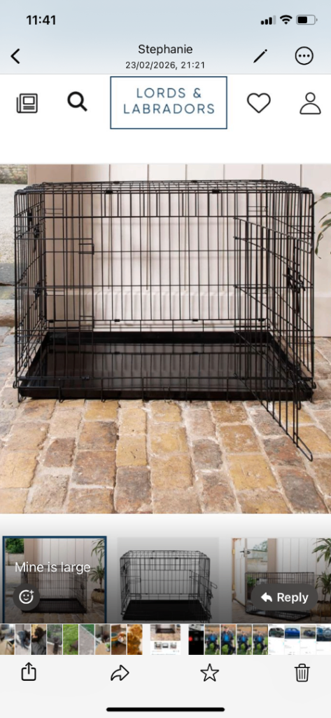 Lords and Labrador Used Large Dog Crate in Black. 