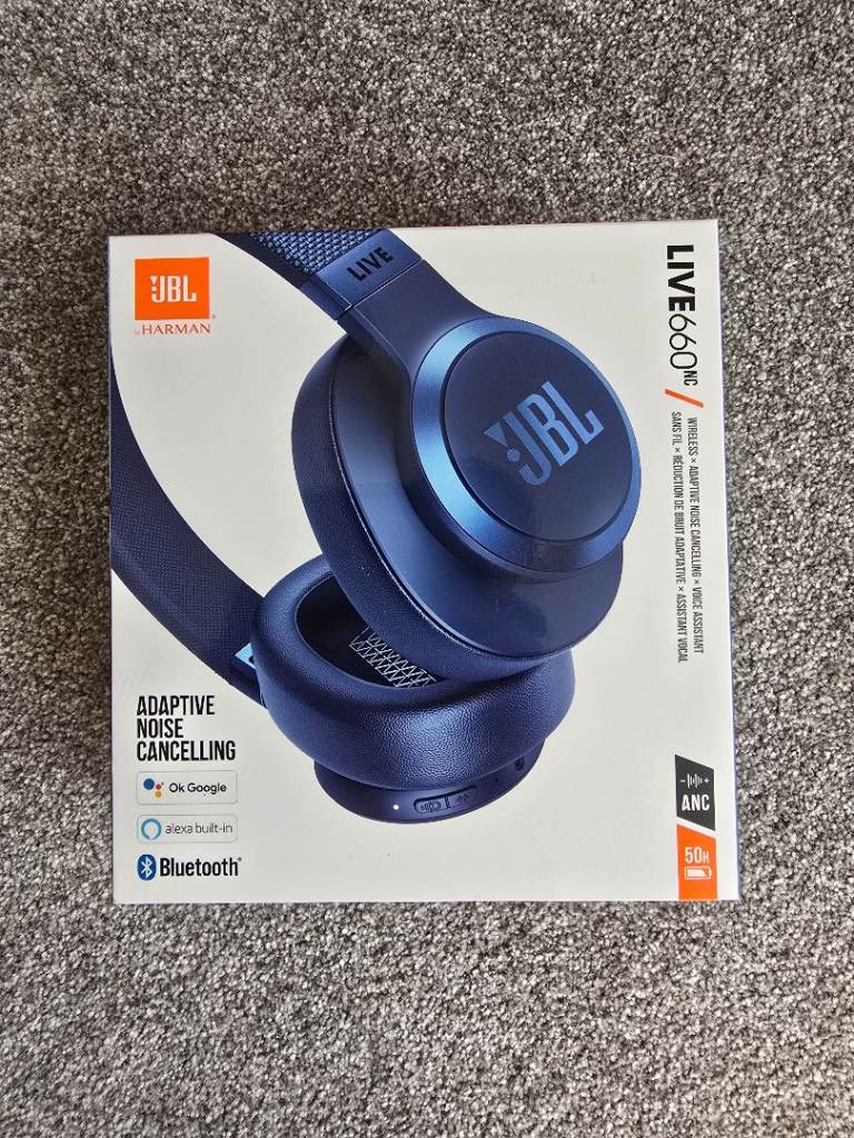 JBL Live 660NC Wireless Over-Ear Noise Cancelling Headphones (Blue) –  New / Open Box