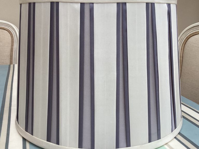 Laura Ashley Grey and Ivory Pleated Lampshade