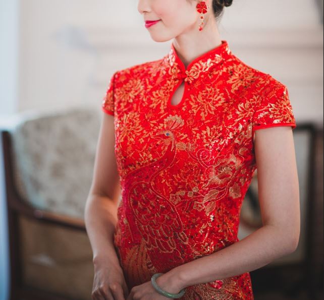Traditional Chinese Dress, Qipao, New, U.K. size 6, Phoenix Design