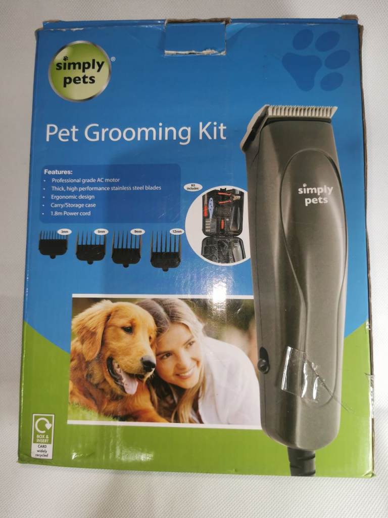 Simply Pets Professional Pet Grooming Kit Clippers Dog Cat Trimmer UK with Pet at home Stain Remover