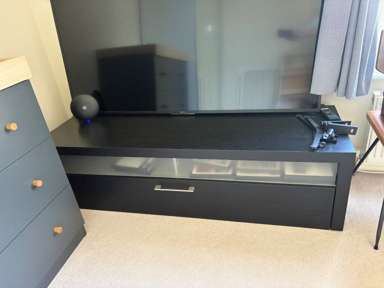 BoConcept Black TV Unit with Drawer and Glass Shelf – Good Condition