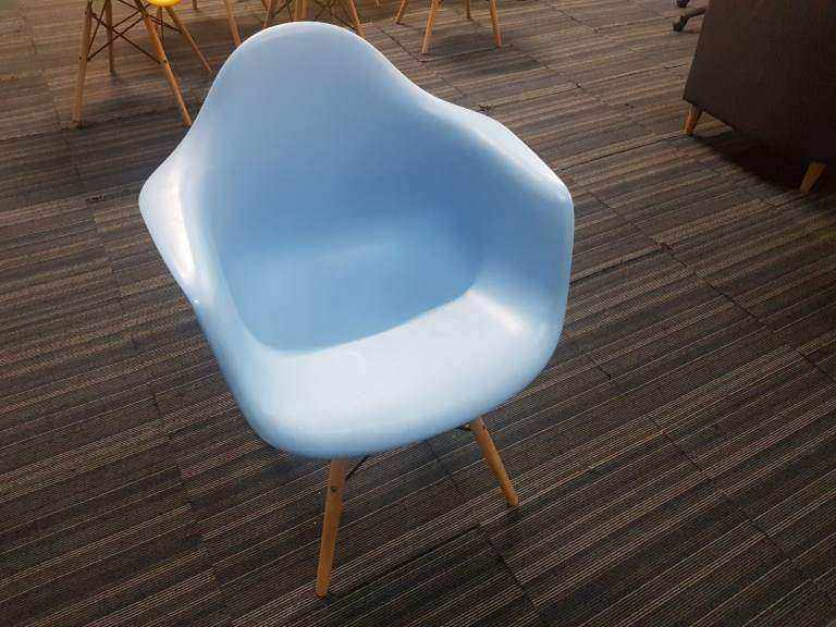Plastic Eiffel Armchair in blue Living room chair Home lounge sitting