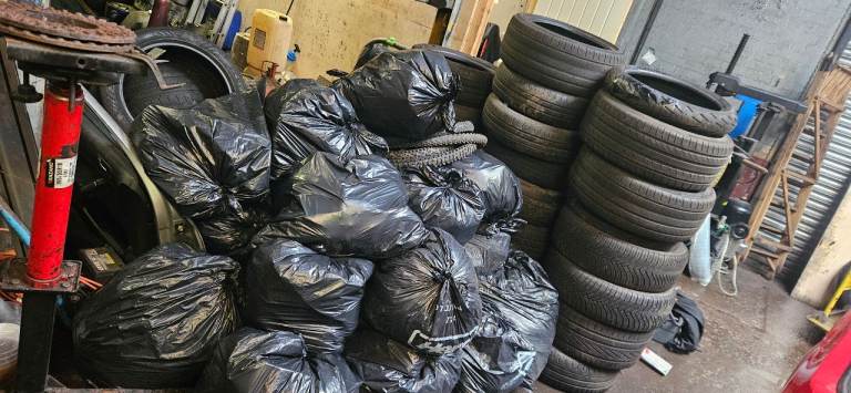 Scrap car tyres
