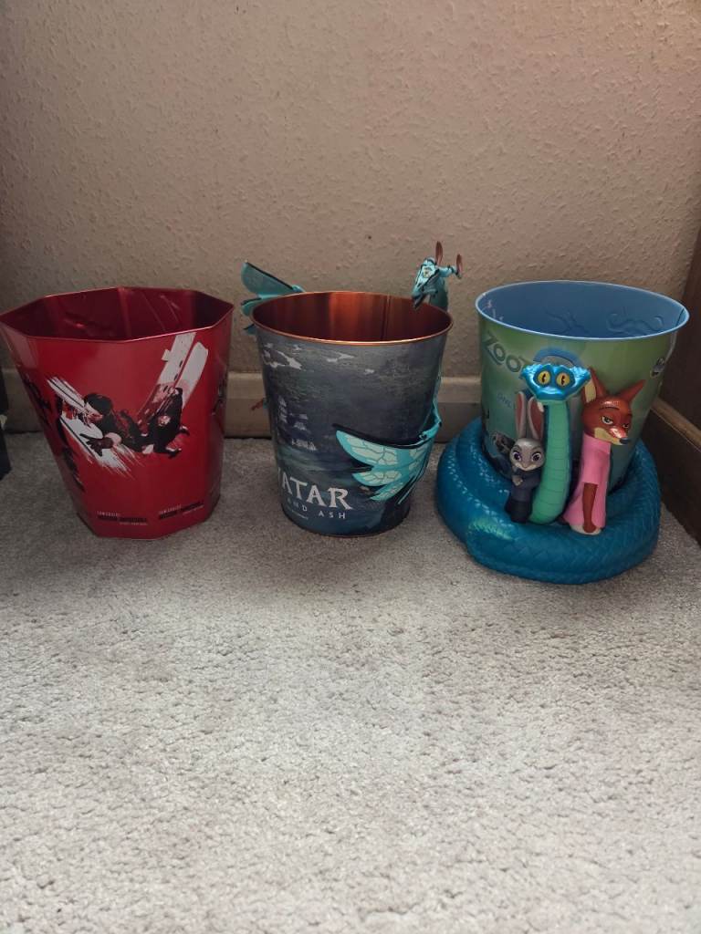Popcorn buckets bundle joblot zootropolis 2, avatar 3, mission impossible