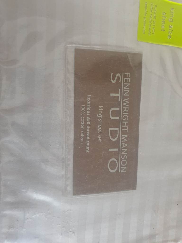 Grey Embossed stripe double sheet set