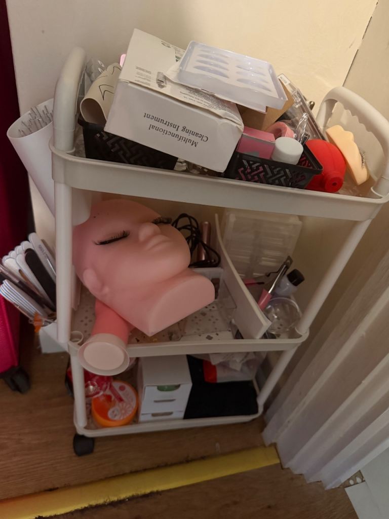 Acrylic nail sets, eyebrow wax and tint products & eyelash extensions products 