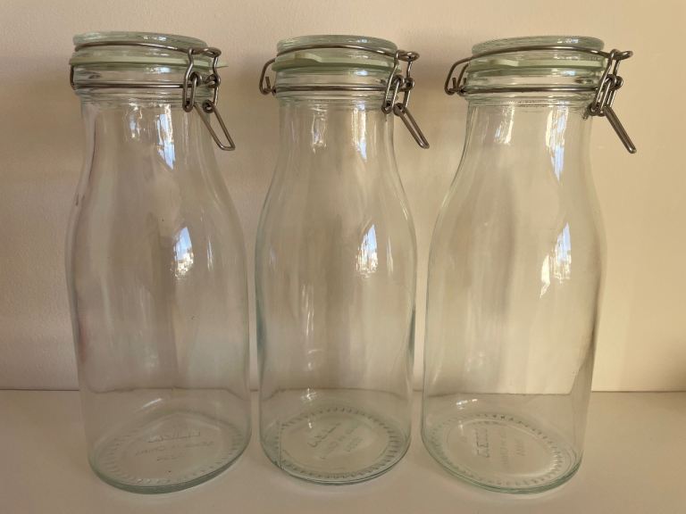 3 x IKEA 1 Litre Airtight Jars