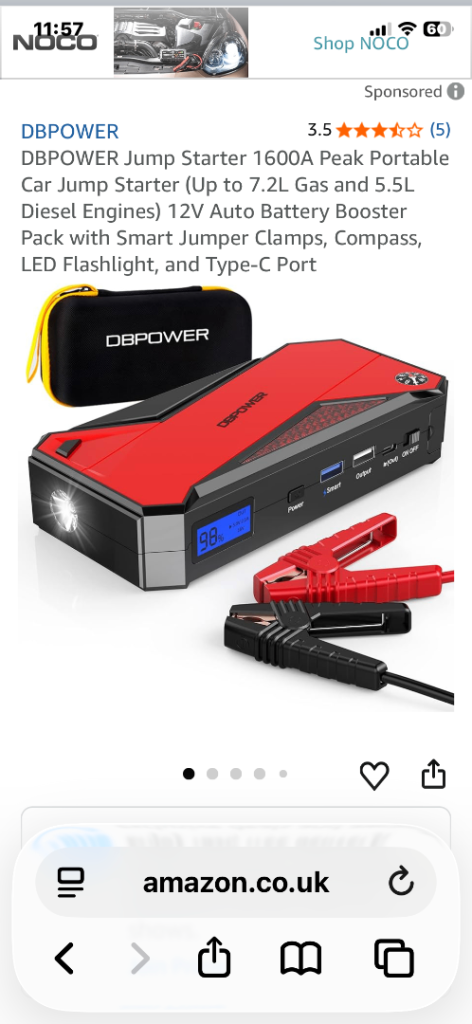 Portable car jump starter