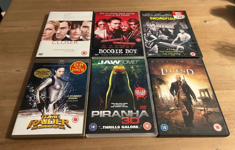 Selection of 6 adult fiction DVDs