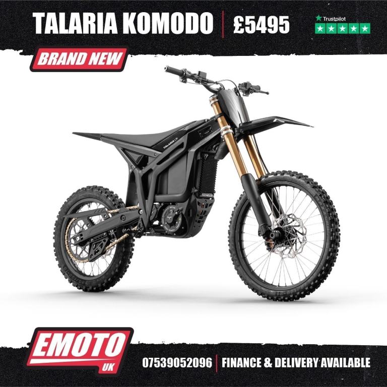 NEW TALARIA KOMODO BLACK 72V 2026 Electric Bike @EmotoUK - Finance Available