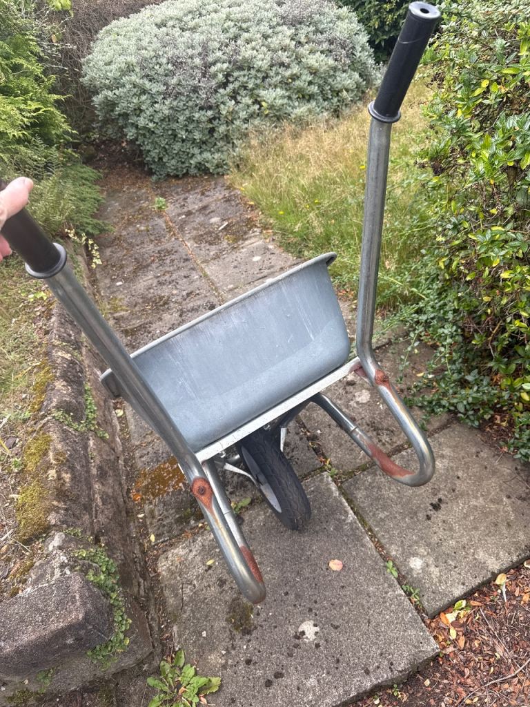 Used Wheelbarrow - Grey Metal, Fair Condition