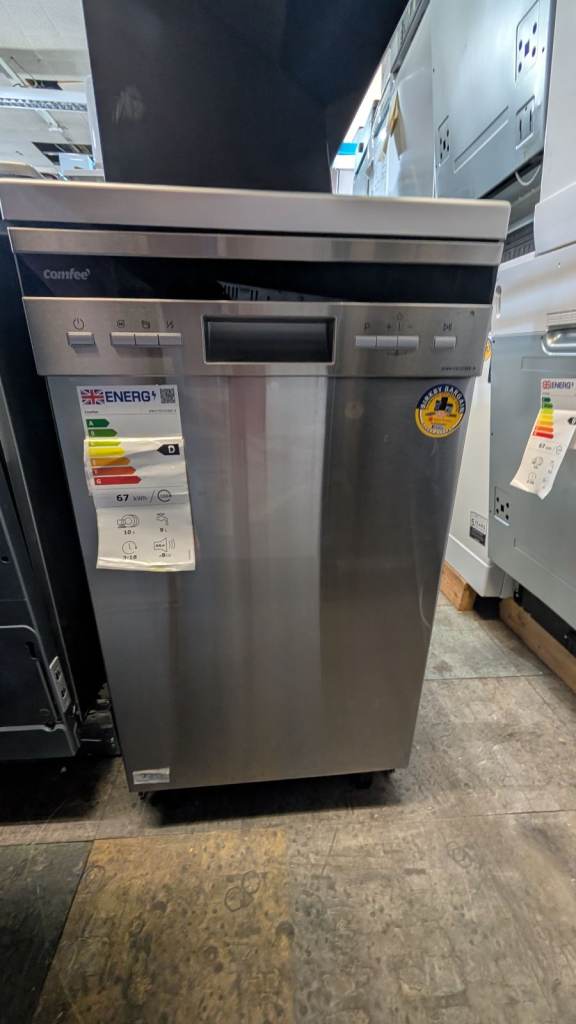 COMFEE SLIMLINE S/S DISHWASHER-10 PLACE SETTING-AUTO DRY-DELAY START-QUIET-QUICK WASH-NEW GRADED